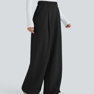 Halara Black Wide Leg Heavy Fleece Pull On Sweat Pants Size XL PETITE